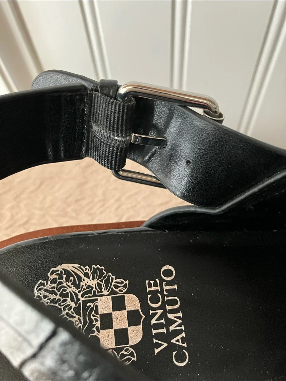 Vince Camuto Marietten Black Croc Embossed Platform Espadrille Sandals 10 Chic